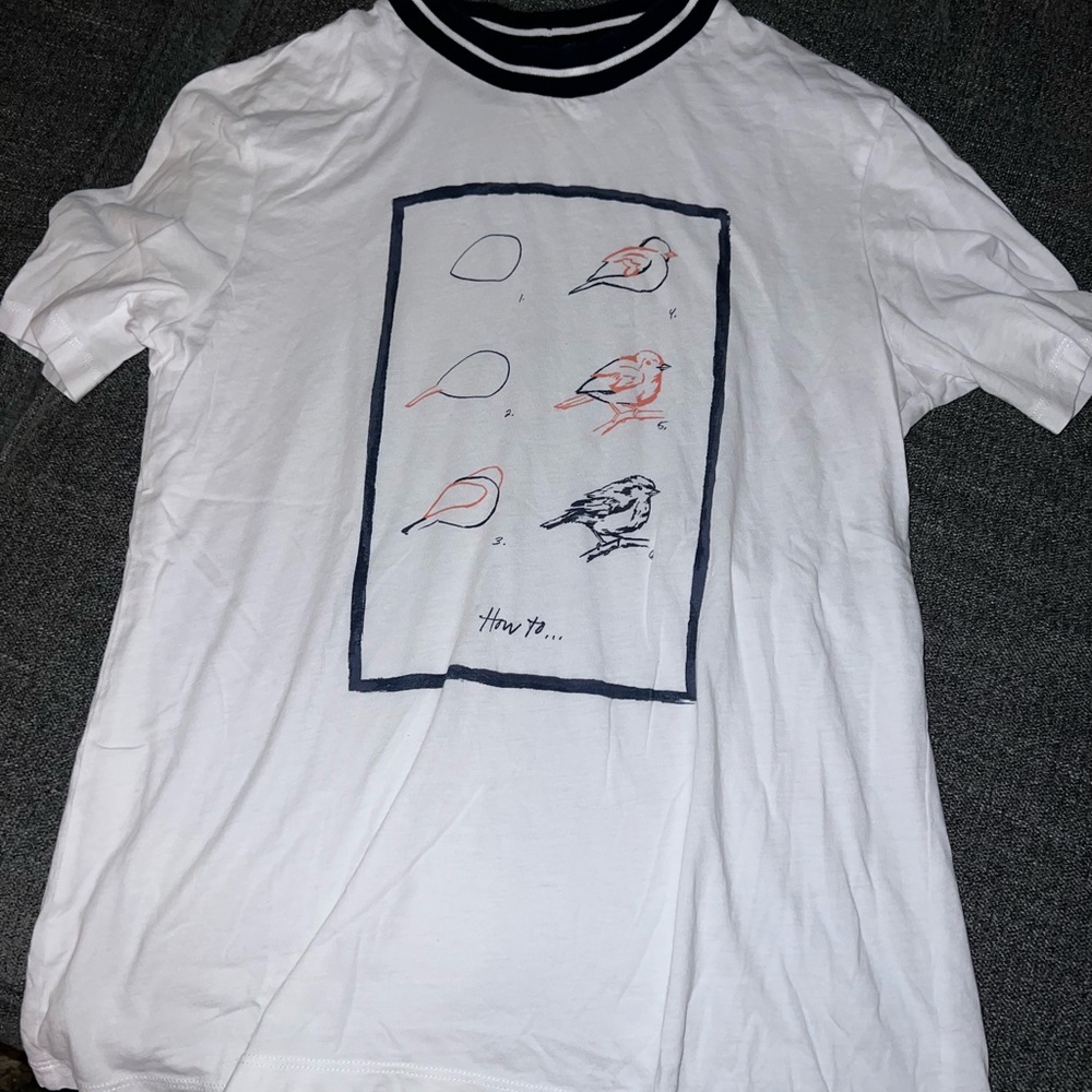 Tory Burch White Tee with Bird Graphic